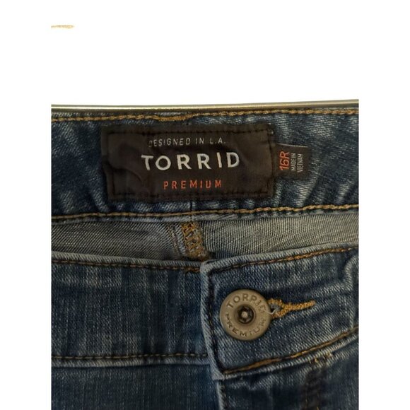 Torrid Premium Dark Wash Skinny Jeans Size 16R Womens Denim Stretch Mid-Rise - Picture 2 of 3